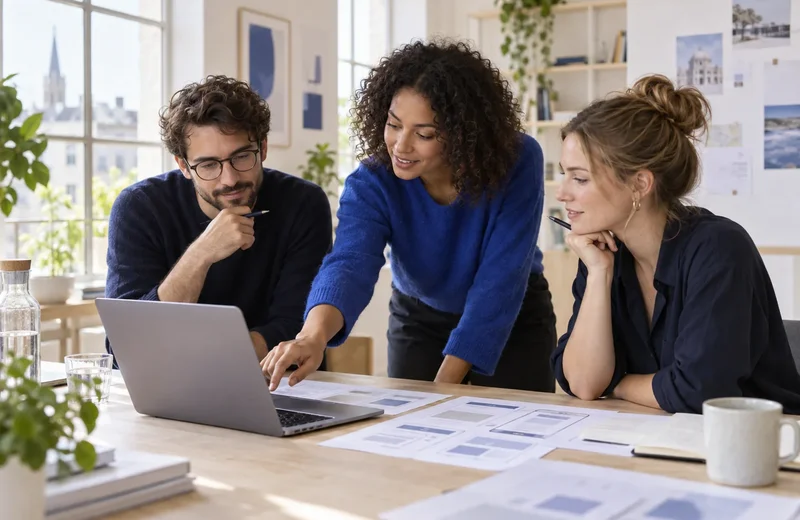 Colleagues plan a clear digital service together